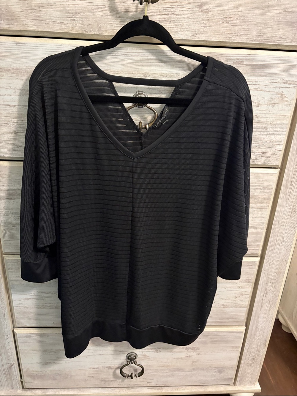 Lane Bryant Women’s Black V-Neck Short Sleeve Top